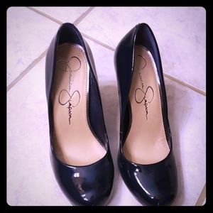 Jessica simpson navy patent heels..worn once